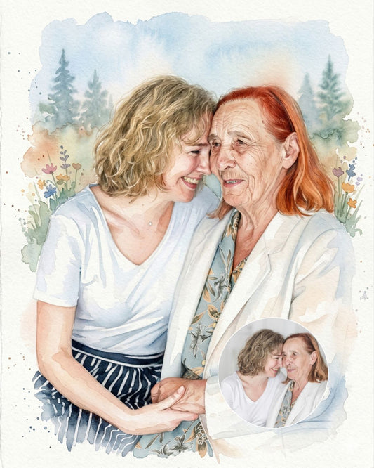 Retrato Ilustrado Acuarela Personalizado
