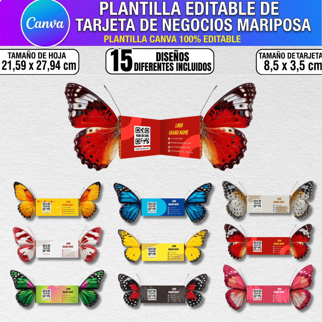 Tarjetas Plegables Mariposa