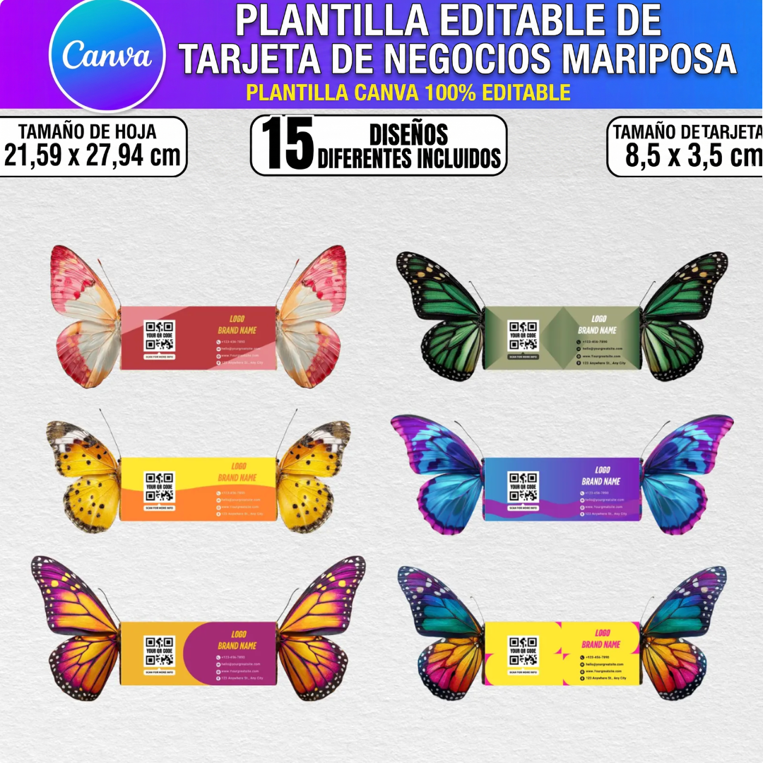 Tarjetas Plegables Mariposa