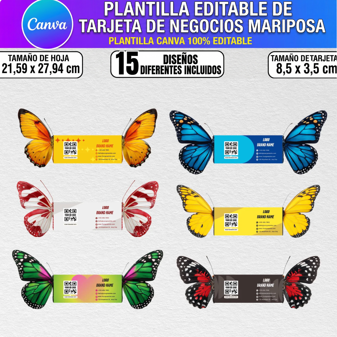 Tarjetas Plegables Mariposa