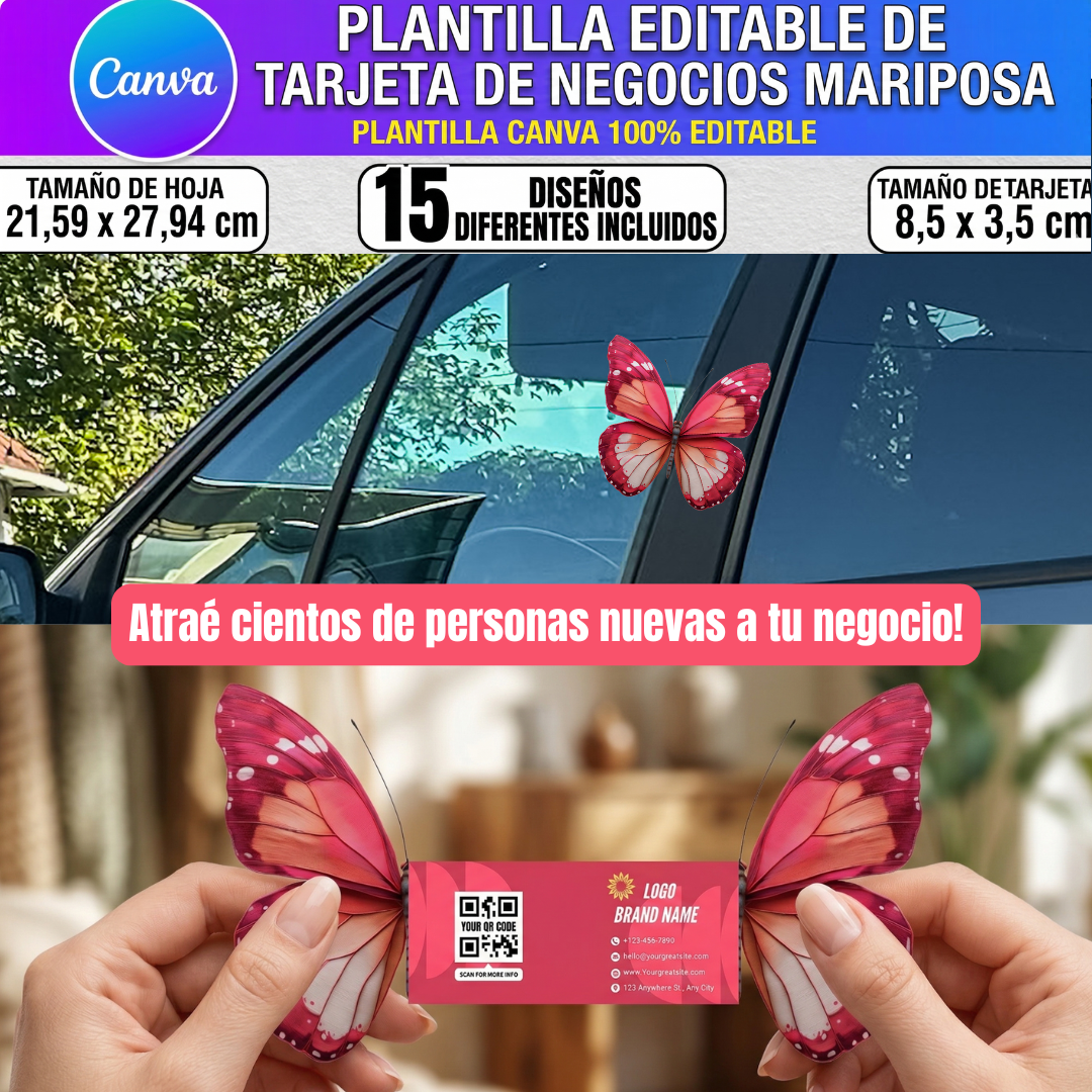 Tarjetas Plegables Mariposa