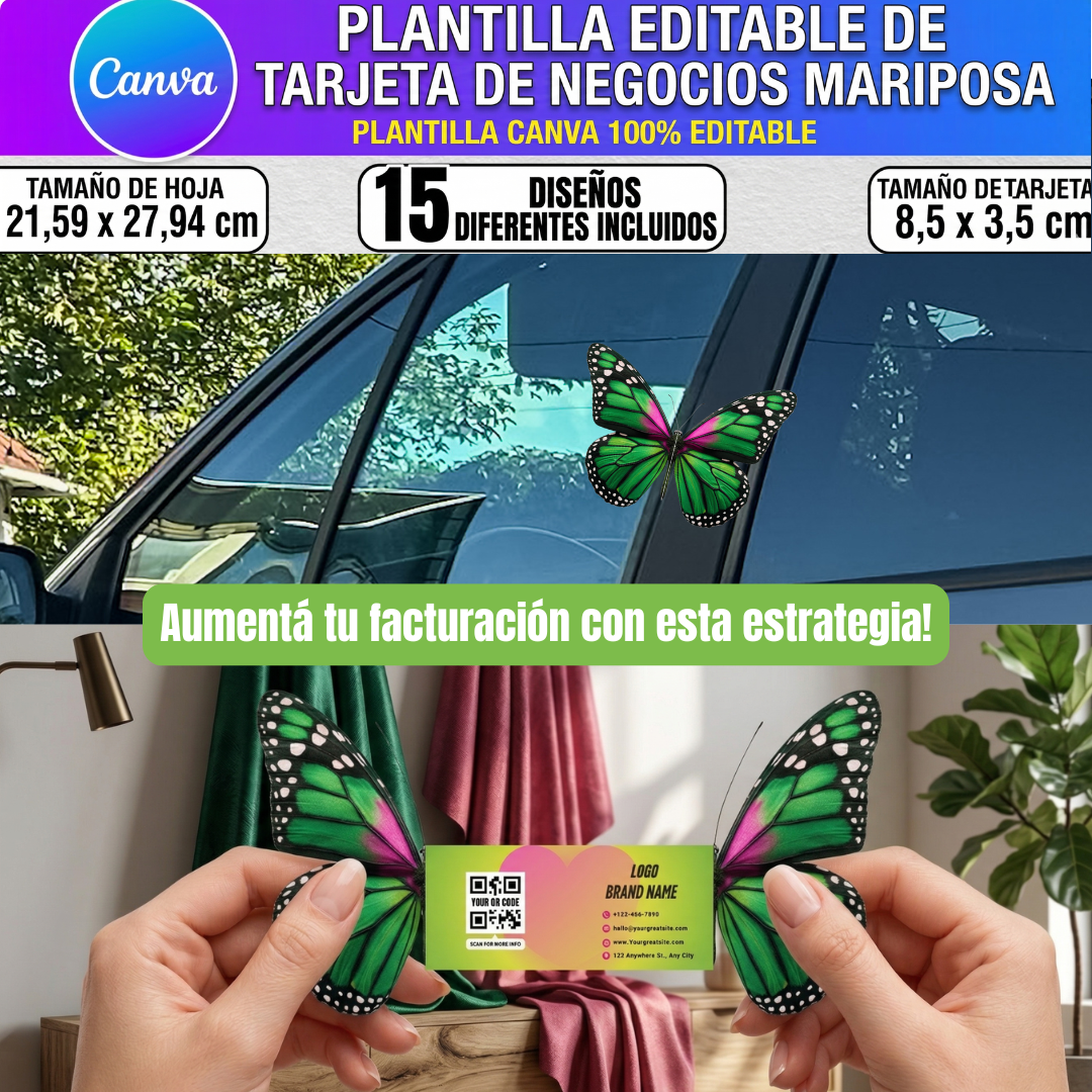 Tarjetas Plegables Mariposa