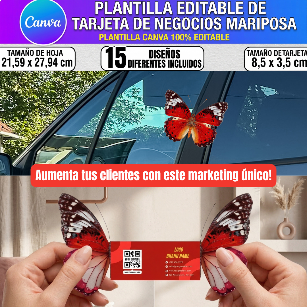 Tarjetas Plegables Mariposa