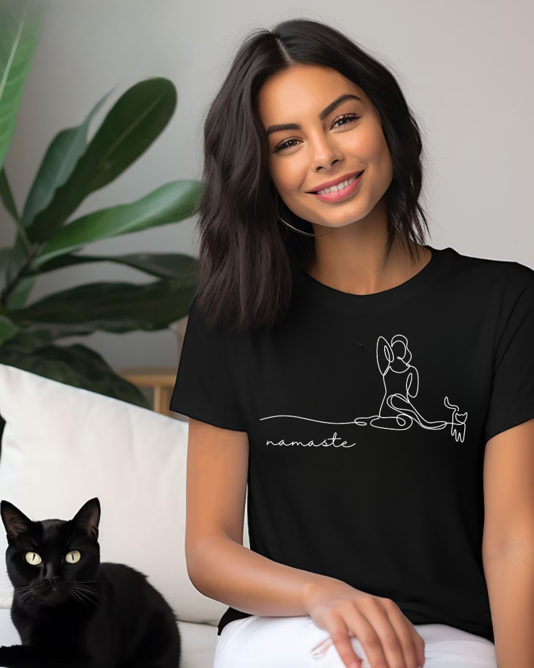 Remera Yoga #15 | Namaste Gatito