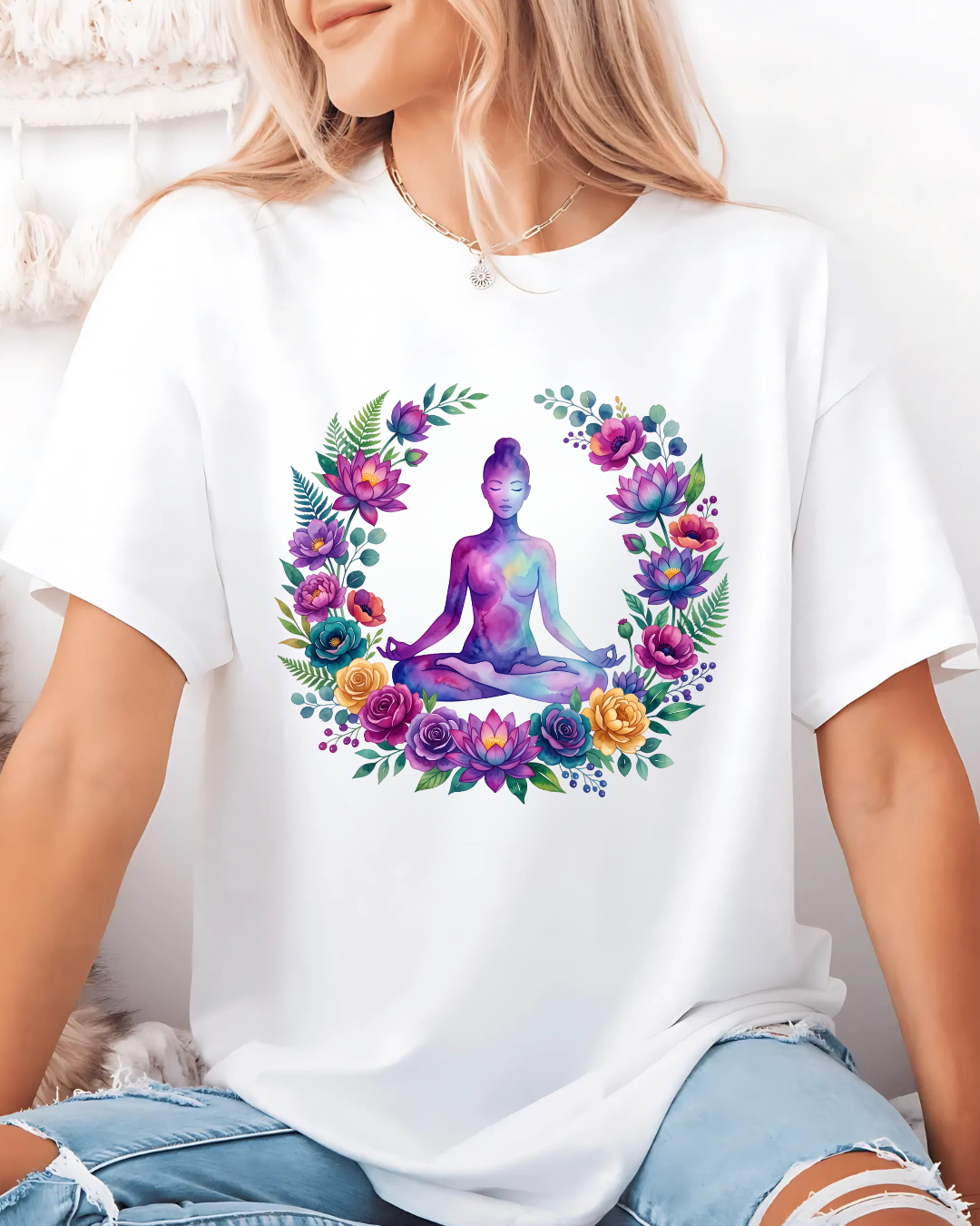 Remera Yoga #35 | Loto Acuarela